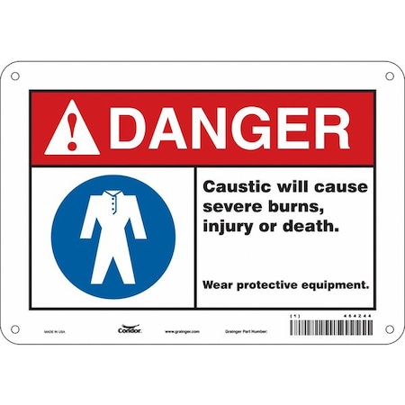 Condor Safety Sign, 7 in Height, 10 in Width, Polyethylene, Vertical Rectangle, English, 464Z44 464Z44