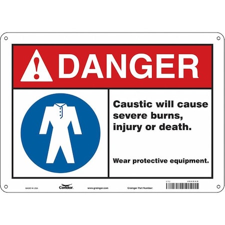 Condor Safety Sign, 10 in Height, 14 in Width, Polyethylene, Horizontal Rectangle, English, 464Z45 464Z45