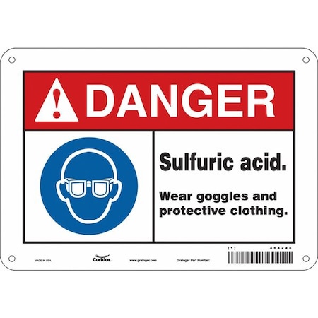 Condor Safety Sign, 7 in Height, 10 in Width, Aluminum, Vertical Rectangle, English, 464Z48 464Z48