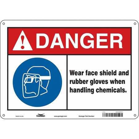 Condor Safety Sign, 10 in Height, 14 in Width, Polyethylene, Horizontal Rectangle, English, 464Z57 464Z57