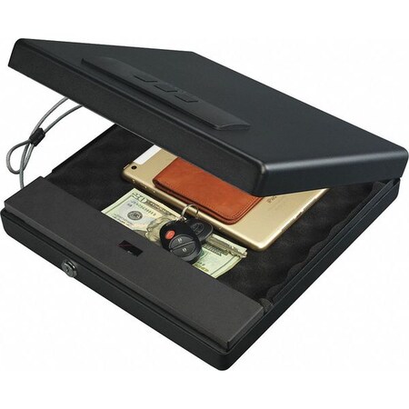 Padlockable Safe Stack-On Portable Safe, 0.35 cu ft, 9.25 lb, Digital Keypad Lock PC ...