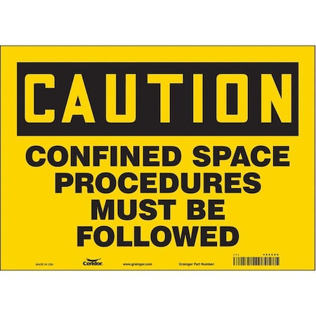 Condor Safety Sign, 10 in Height, 14 in Width, Vinyl, Horizontal Rectangle, English, 465G80 465G80