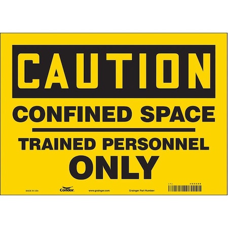 Condor Safety Sign, 10 in Height, 14 in Width, Vinyl, Horizontal Rectangle, English, 465G88 465G88