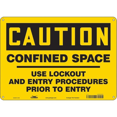 Condor Safety Sign, 10 in Height, 14 in Width, Aluminum, Horizontal Rectangle, English, 465G90 465G90