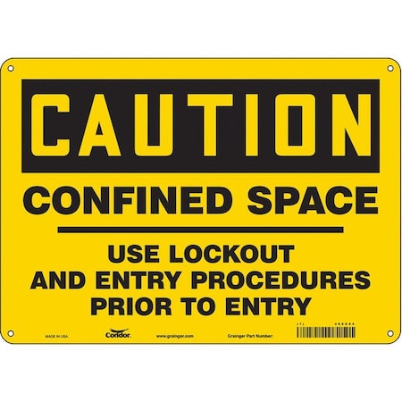Condor Safety Sign, 10 in Height, 14 in Width, Polyethylene, Horizontal Rectangle, English, 465G94 465G94