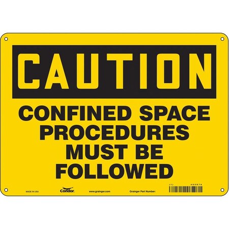 Condor Safety Sign, 10 in Height, 14 in Width, Polyethylene, Horizontal Rectangle, English, 465G78 465G78