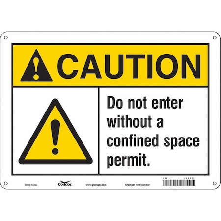 Condor Safety Sign, 10 in Height, 14 in Width, Polyethylene, Horizontal Rectangle, English, 465G14 465G14