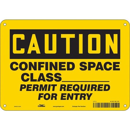 Condor Safety Sign, 7 in Height, 10 in Width, Aluminum, Vertical Rectangle, English, 465G25 465G25