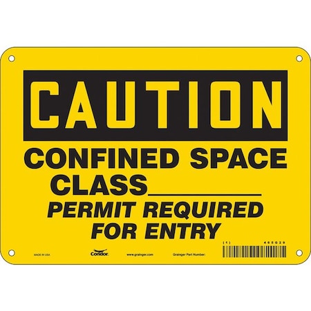 Condor Safety Sign, 7 in Height, 10 in Width, Polyethylene, Vertical Rectangle, English, 465G29 465G29
