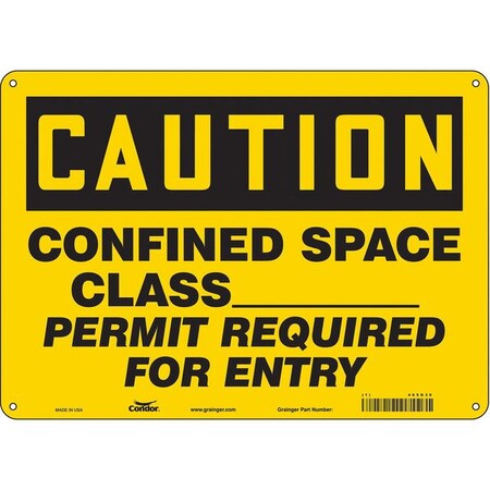 Condor Safety Sign, 10 in Height, 14 in Width, Polyethylene, Horizontal Rectangle, English, 465G30 465G30