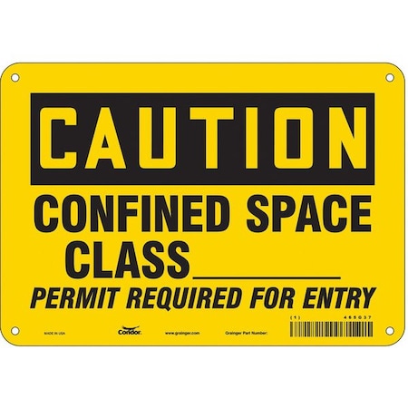 Condor Safety Sign, 7 in Height, 10 in Width, Polyethylene, Vertical Rectangle, English, 465G37 465G37
