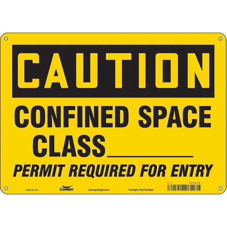 Condor Safety Sign, 10 in Height, 14 in Width, Polyethylene, Horizontal Rectangle, English, 465G38 465G38