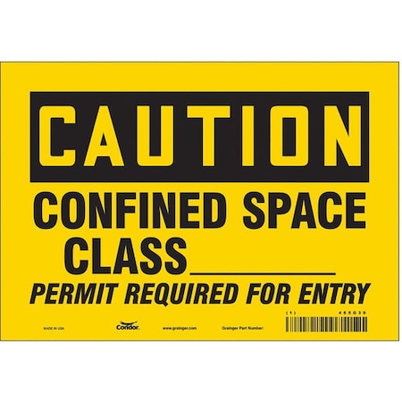 Condor Safety Sign, 7 in Height, 10 in Width, Vinyl, Vertical Rectangle, English, 465G39 465G39