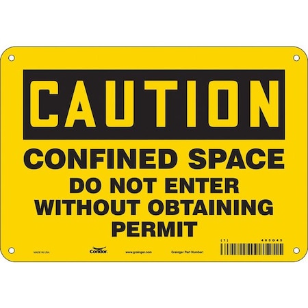 Condor Safety Sign, 7 in Height, 10 in Width, Polyethylene, Vertical Rectangle, English, 465G45 465G45