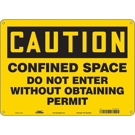 Condor Safety Sign, 10 in Height, 14 in Width, Polyethylene, Horizontal Rectangle, English, 465G46 465G46