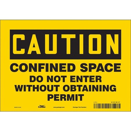 Condor Safety Sign, 7 in Height, 10 in Width, Vinyl, Vertical Rectangle, English, 465G47 465G47