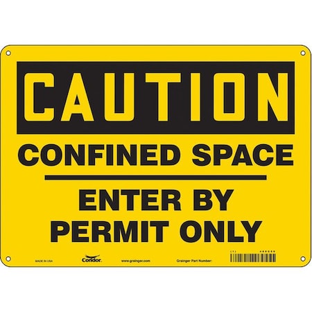 Condor Safety Sign, 10 in Height, 14 in Width, Aluminum, Horizontal Rectangle, English, 465G50 465G50