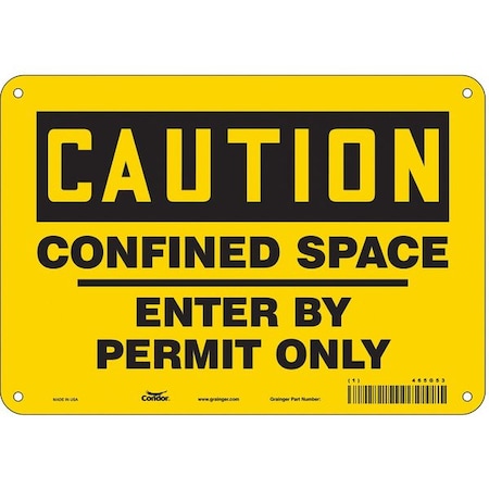 Condor Safety Sign, 7 in Height, 10 in Width, Polyethylene, Vertical Rectangle, English, 465G53 465G53