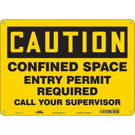 Condor Safety Sign, 10 in Height, 14 in Width, Aluminum, Horizontal Rectangle, English, 465G58 465G58