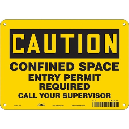 Condor Safety Sign, 7 in Height, 10 in Width, Polyethylene, Vertical Rectangle, English, 465G61 465G61