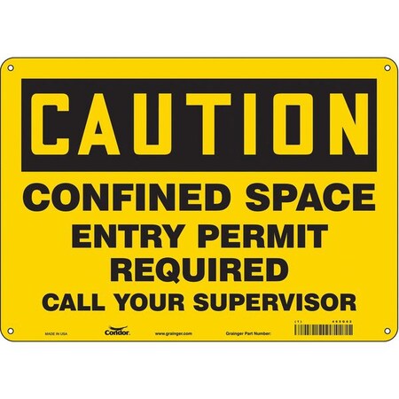 Condor Safety Sign, 10 in Height, 14 in Width, Polyethylene, Horizontal Rectangle, English, 465G62 465G62
