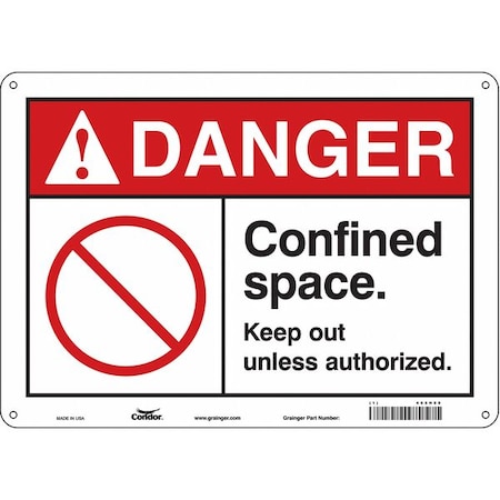 Condor Safety Sign, 10 in Height, 14 in Width, Aluminum, Horizontal Rectangle, English, 465H80 465H80