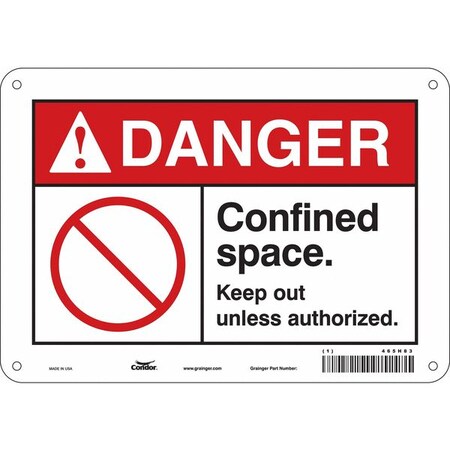 Condor Safety Sign, 7 in Height, 10 in Width, Polyethylene, Vertical Rectangle, English, 465H83 465H83
