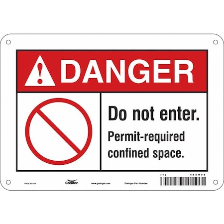 Condor Safety Sign, 7 in Height, 10 in Width, Aluminum, Vertical Rectangle, English, 465H95 465H95