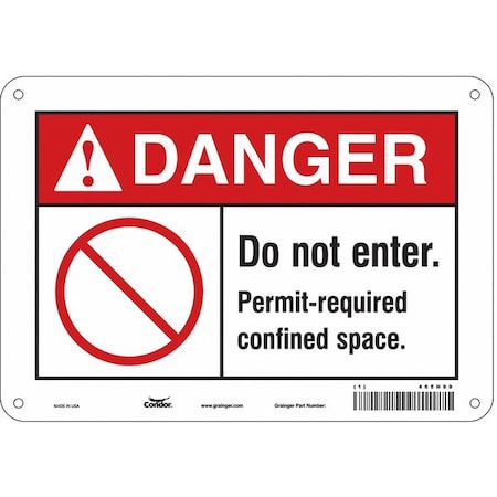 Condor Safety Sign, 7 in Height, 10 in Width, Polyethylene, Vertical Rectangle, English, 465H99 465H99
