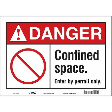 Condor Safety Sign, 10 in Height, 14 in Width, Vinyl, Horizontal Rectangle, English, 465H70 465H70
