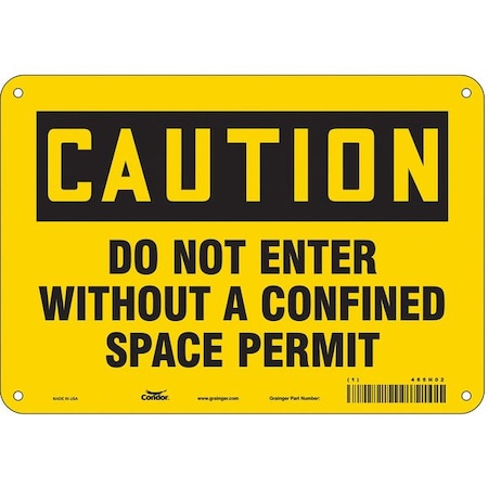 Condor Safety Sign, 7 in Height, 10 in Width, Polyethylene, Vertical Rectangle, English, 465H02 465H02