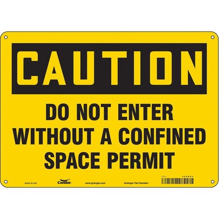 Condor Safety Sign, 10 in Height, 14 in Width, Polyethylene, Horizontal Rectangle, English, 465H03 465H03