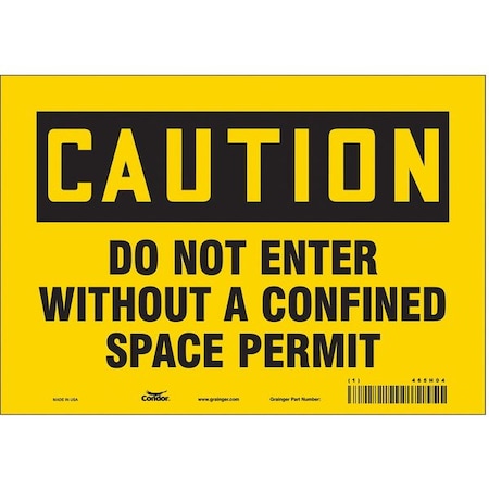 Condor Safety Sign, 7 in Height, 10 in Width, Vinyl, Vertical Rectangle, English, 465H04 465H04
