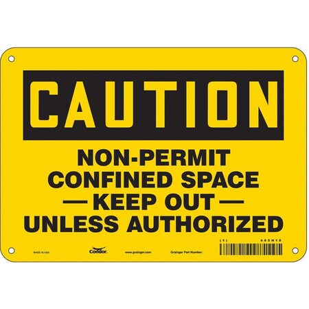 Condor Safety Sign, 7 in Height, 10 in Width, Polyethylene, Vertical Rectangle, English, 465H10 465H10