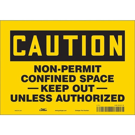 Condor Safety Sign, 7 in Height, 10 in Width, Vinyl, Vertical Rectangle, English, 465H12 465H12