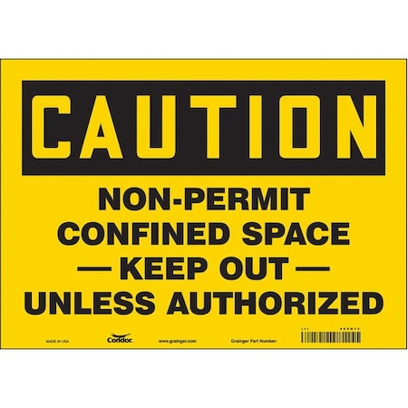Condor Safety Sign, 10 in Height, 14 in Width, Vinyl, Horizontal Rectangle, English, 465H13 465H13
