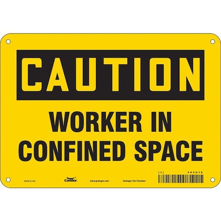 Condor Safety Sign, 7 in Height, 10 in Width, Polyethylene, Vertical Rectangle, English, 465H18 465H18