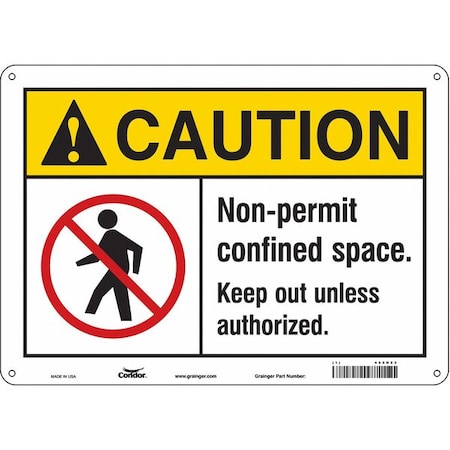 Condor Safety Sign, 10 in Height, 14 in Width, Aluminum, Horizontal Rectangle, English, 465H23 465H23