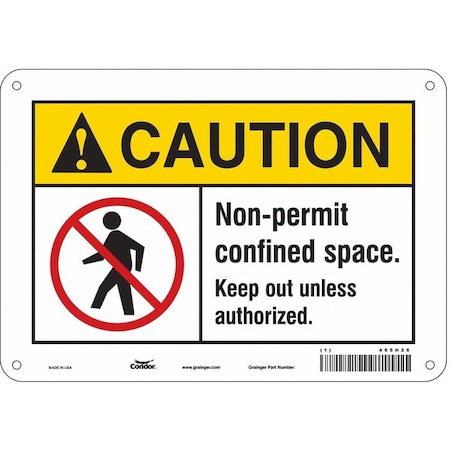 Condor Safety Sign, 7 in Height, 10 in Width, Polyethylene, Vertical Rectangle, English, 465H26 465H26