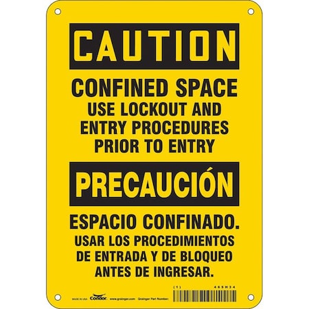 Condor Safety Sign, 7" H, 10" W, Plastic, 465H34 465H34