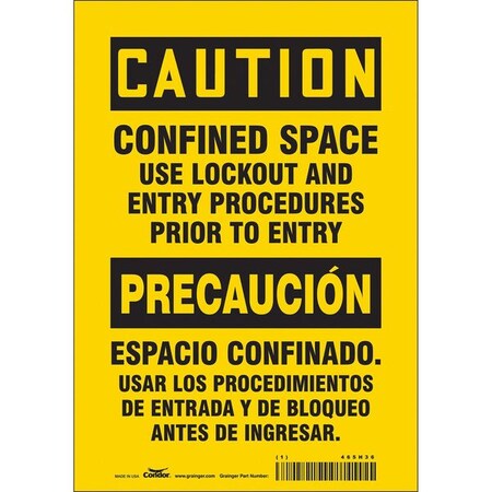 Condor Safety Sign, 7" H, 10" W, Vinyl, 465H36 465H36