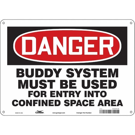 Condor Safety Sign, 10 in Height, 14 in Width, Aluminum, Horizontal Rectangle, English, 465H39 465H39