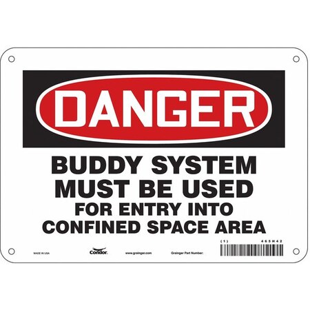 Condor Safety Sign, 7 in Height, 10 in Width, Polyethylene, Vertical Rectangle, English, 465H42 465H42