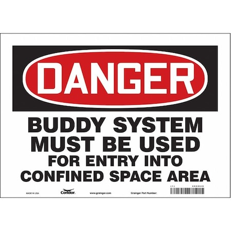 Condor Safety Sign, 10 in Height, 14 in Width, Vinyl, Horizontal Rectangle, English, 465H45 465H45