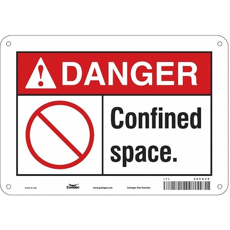 Condor Safety Sign, 7 in Height, 10 in Width, Aluminum, Vertical Rectangle, English, 465H46 465H46