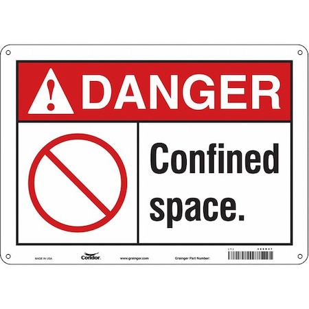 Condor Safety Sign, 10 in Height, 14 in Width, Aluminum, Horizontal Rectangle, English, 465H47 465H47