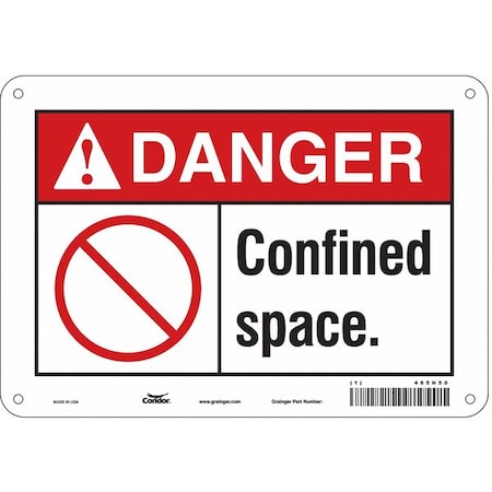 Condor Safety Sign, 7 in Height, 10 in Width, Polyethylene, Vertical Rectangle, English, 465H50 465H50
