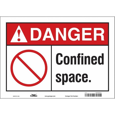 Condor Safety Sign, 10 in Height, 14 in Width, Vinyl, Horizontal Rectangle, English, 465H53 465H53