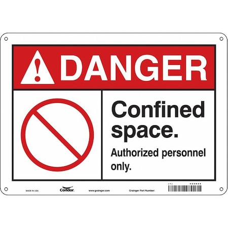 Condor Safety Sign, 10 in Height, 14 in Width, Polyethylene, Horizontal Rectangle, English, 465H59 465H59