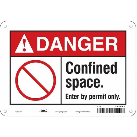 Condor Safety Sign, 7 in Height, 10 in Width, Aluminum, Vertical Rectangle, English, 465H62 465H62
